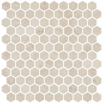 Mosaikk Hex Ecostones Crema Marfil Matte